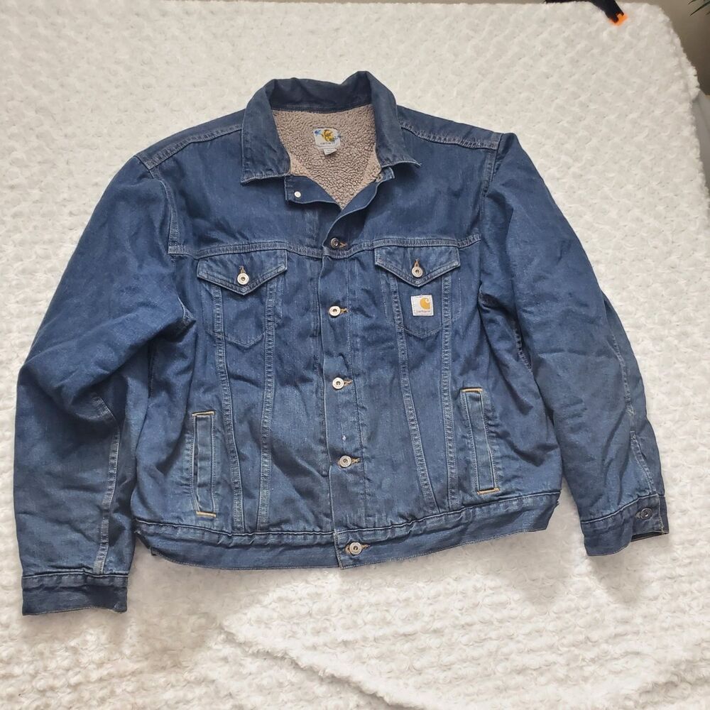 Vintage Carhartt Western Jacket J292 Dbl 2000s Mens 2XL Blue Quilted Collared